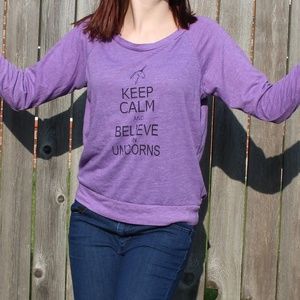 long Sleeve Keep Calm and Believe in Unicorns